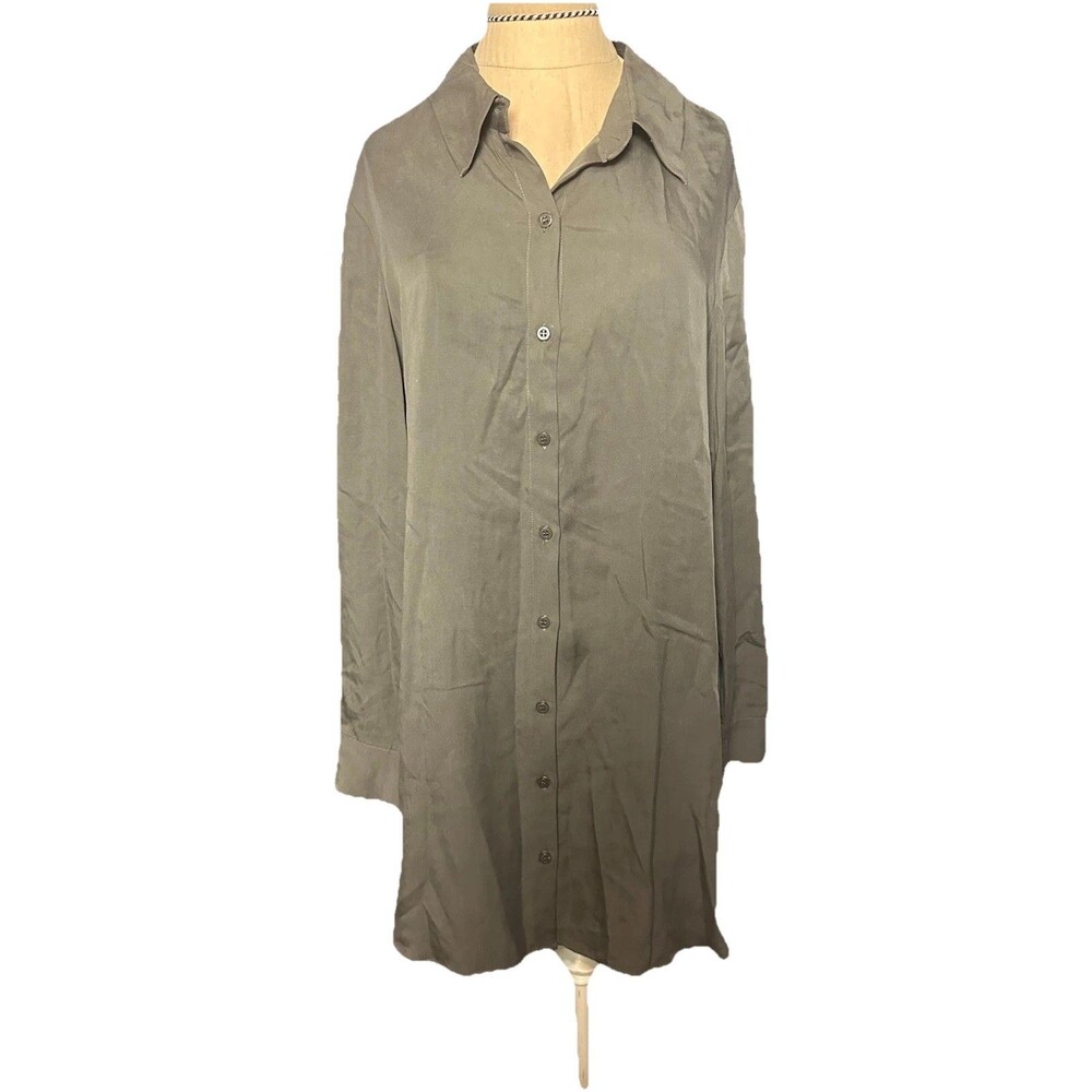 Wayf Shirt dress Olive Minimalist NWT Medium
